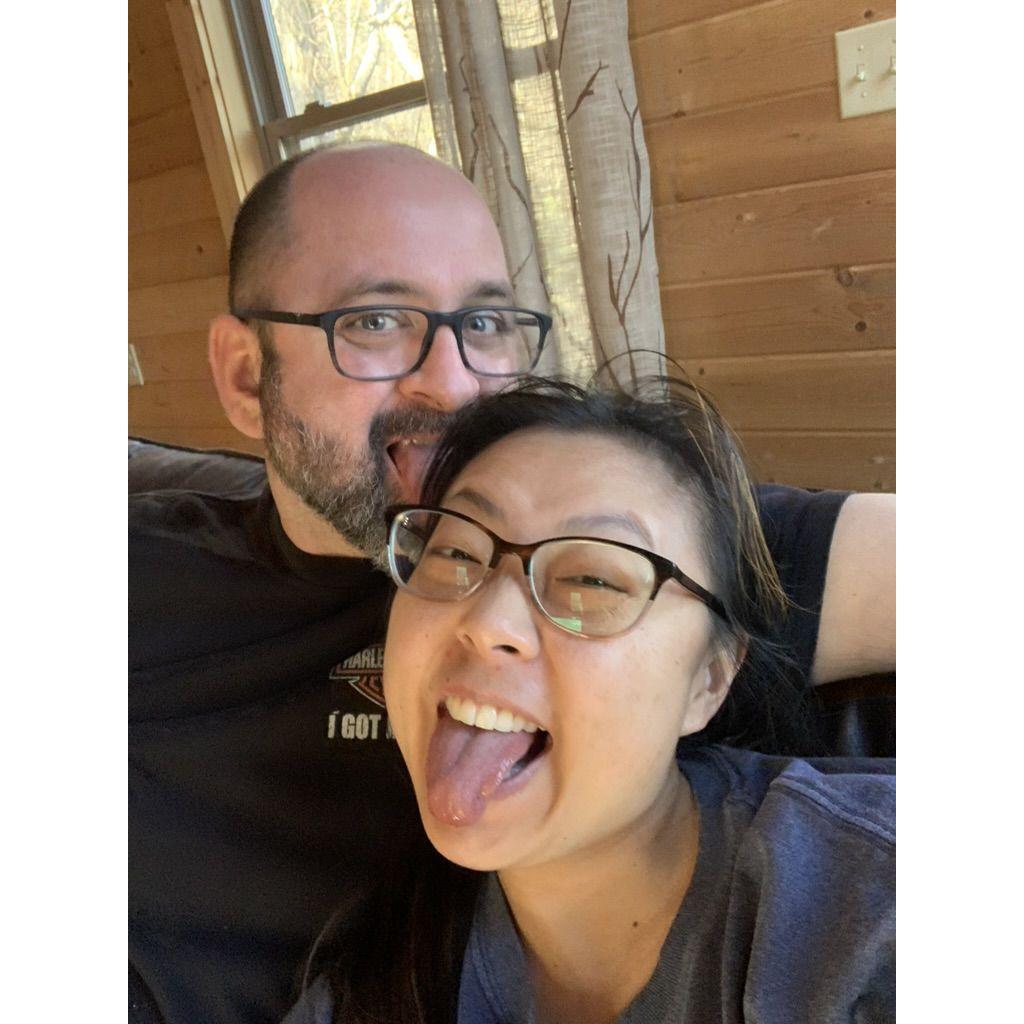 Cabin trip crazy selfies.