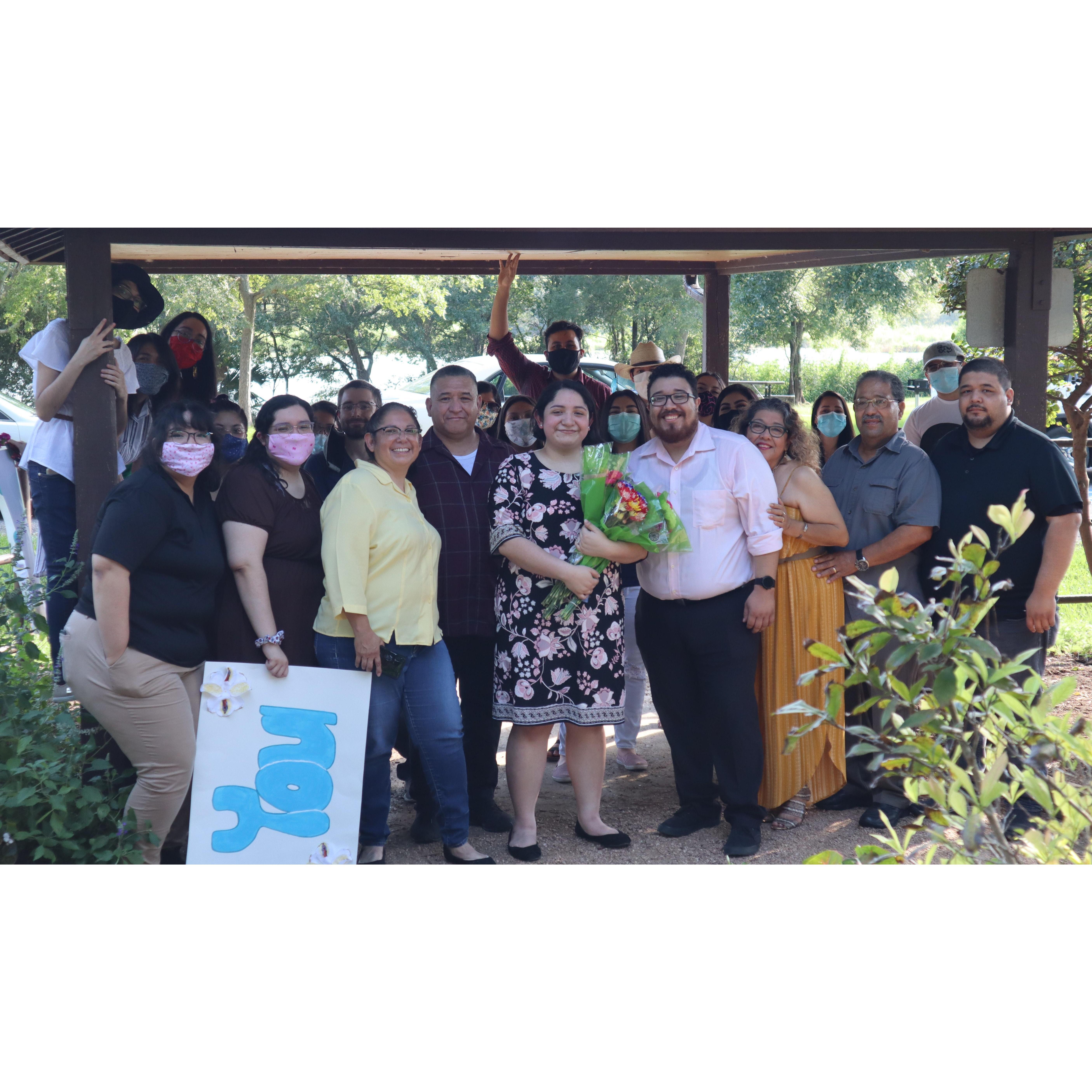 Friends & Family gather for proposal