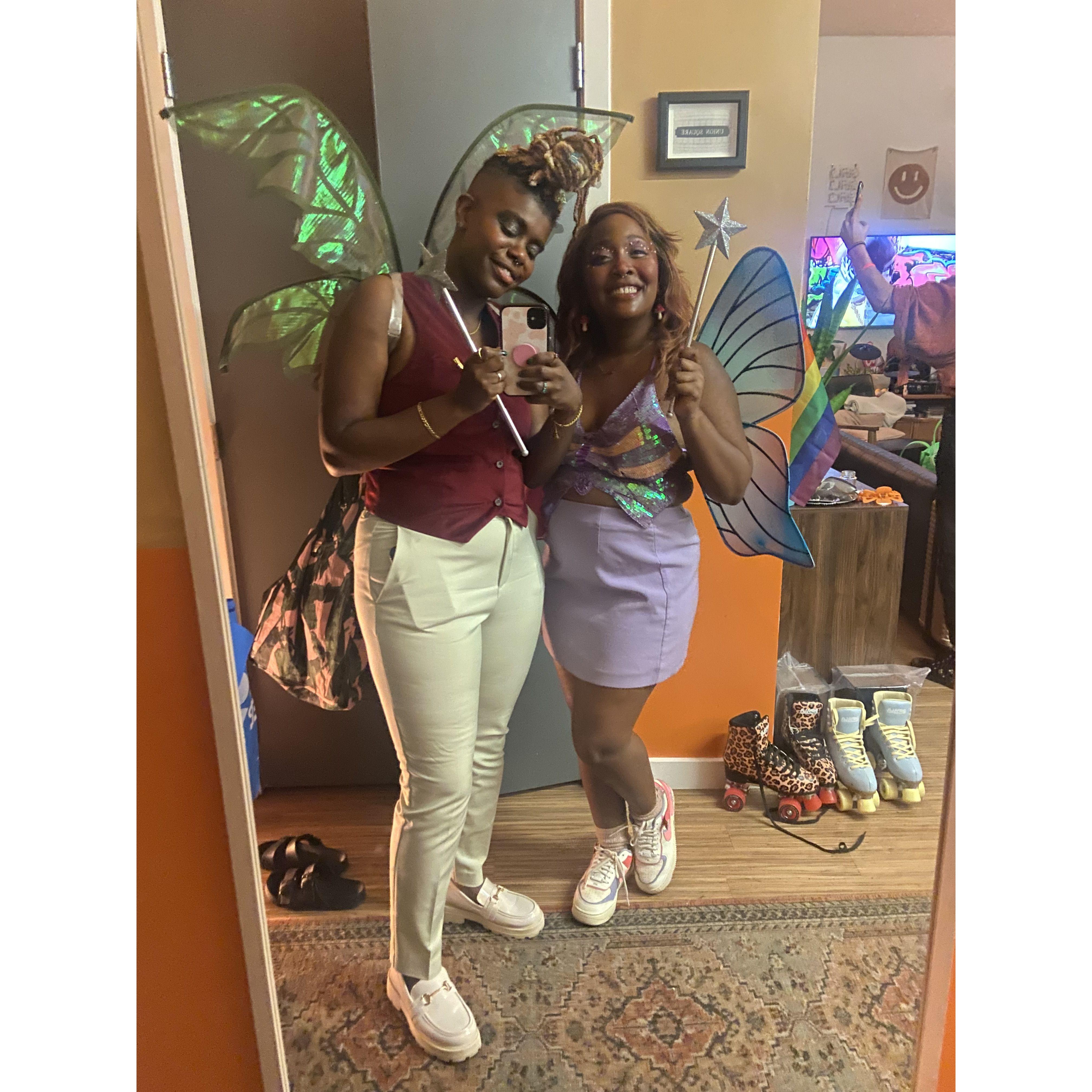 One of our many halloween costumes! We decided to be fairies.