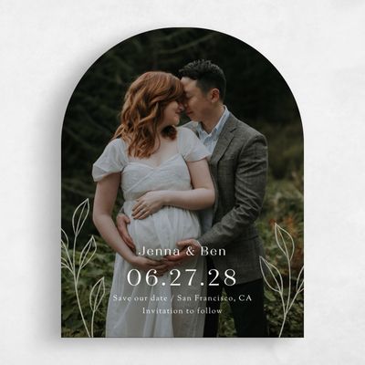 White Arch Wedding Save the Date - Cassis Photo