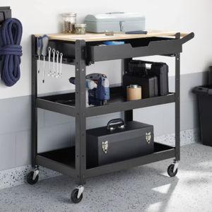 3 Tier Metal Rolling Service Cart - Brightroom™
