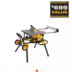 15 Amp Corded 10 in. Job Site Table Saw with Rolling Stand by DEWALT