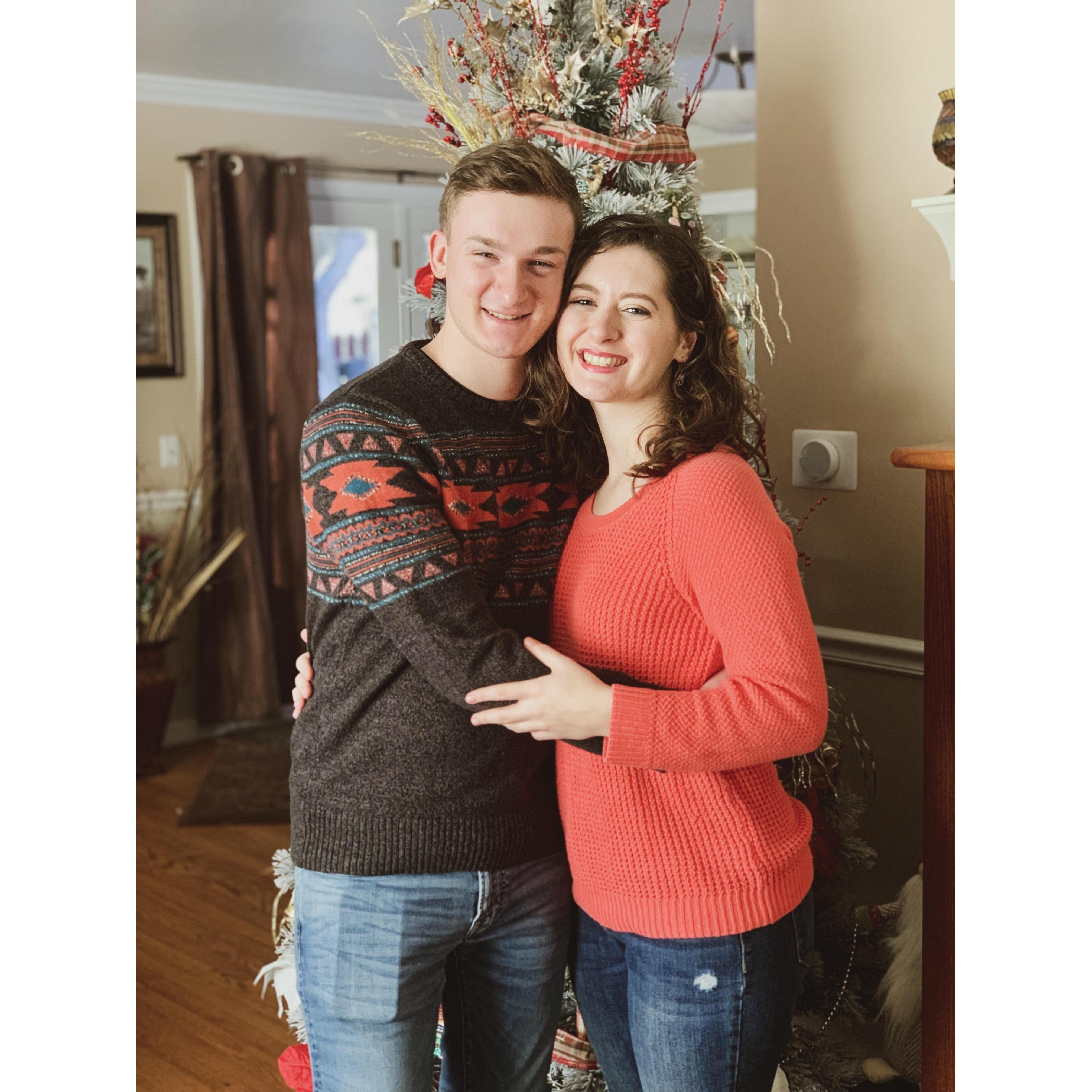 Celebrating a late Christmas together at the Spangenberg home.