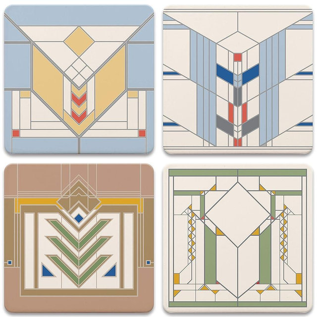 Frank Lloyd Wright Chevron Designs Set of 4 Coasters
