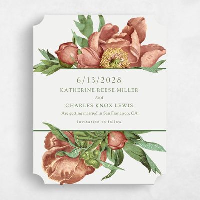 Red Ticket Wedding Save the Date - Sparrow Bloom