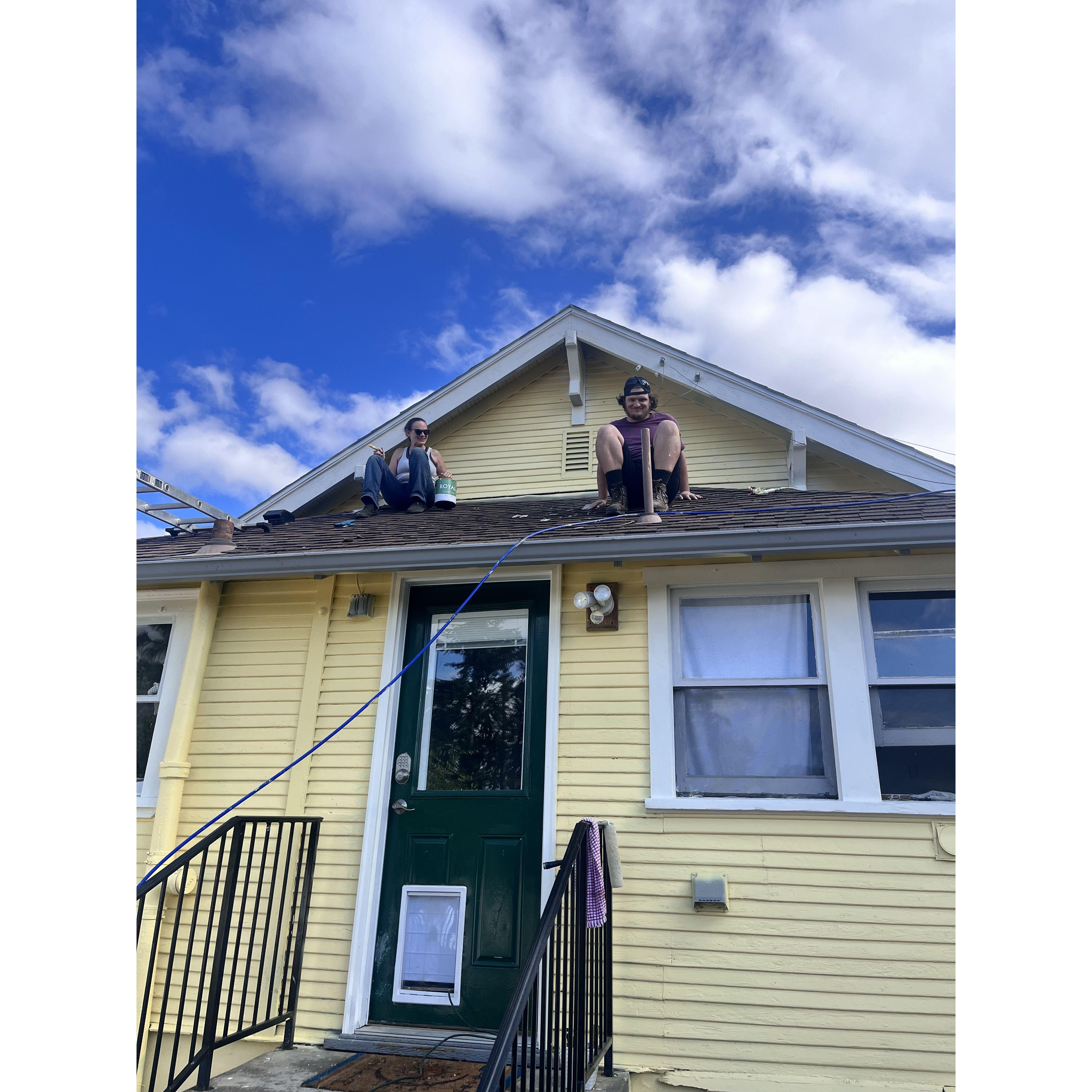 Painted the dull grey house yellow.