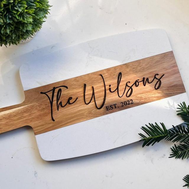 Engraved Marble Cheese Board, Custom...
