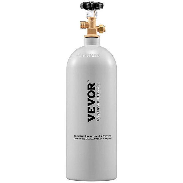 VEVOR CO2 Tank, 5 lbs New Aluminum Alloy Cylinder, CO2 Air Tank with Light Gray Spray Coating, CGA320 Valve & Adjustable Pressure, DOT Approved Cylinder for Draft Beer Dispensing and Soda Maker