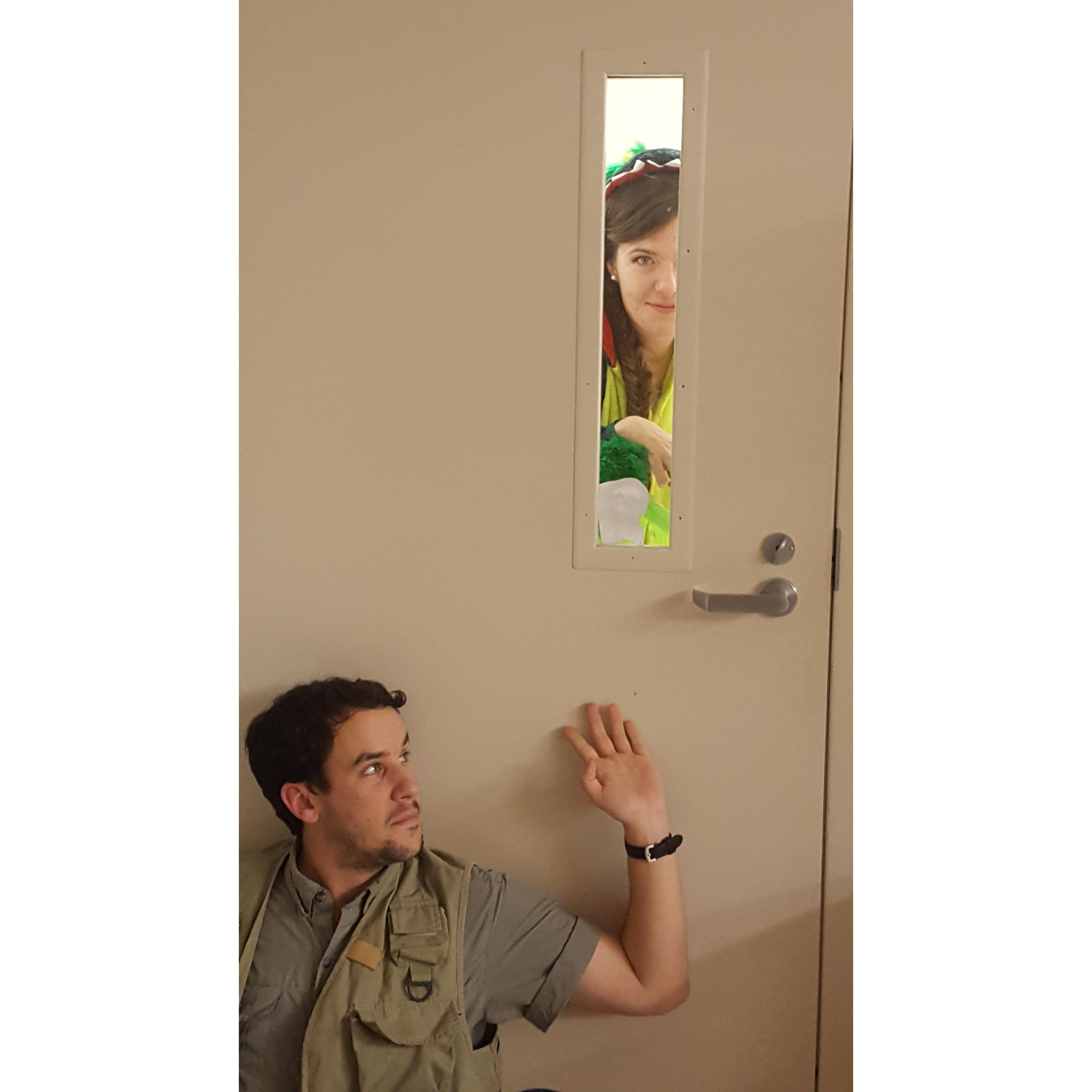 Recreating scenes from Jurassic Park- Halloween 2017