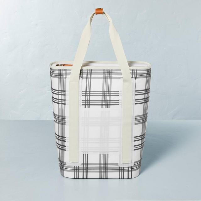 Soft-Sided 20can/19qt Plaid Backpack Cooler - Black/Gray/White - Hearth & Hand™ with Magnolia