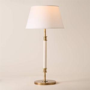 Viator Wrapped white Leather Table Lamp + Reviews | CB2