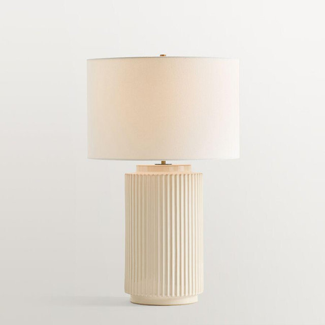 Cape Ceramic 27" Table Lamp, Ivory, Wide