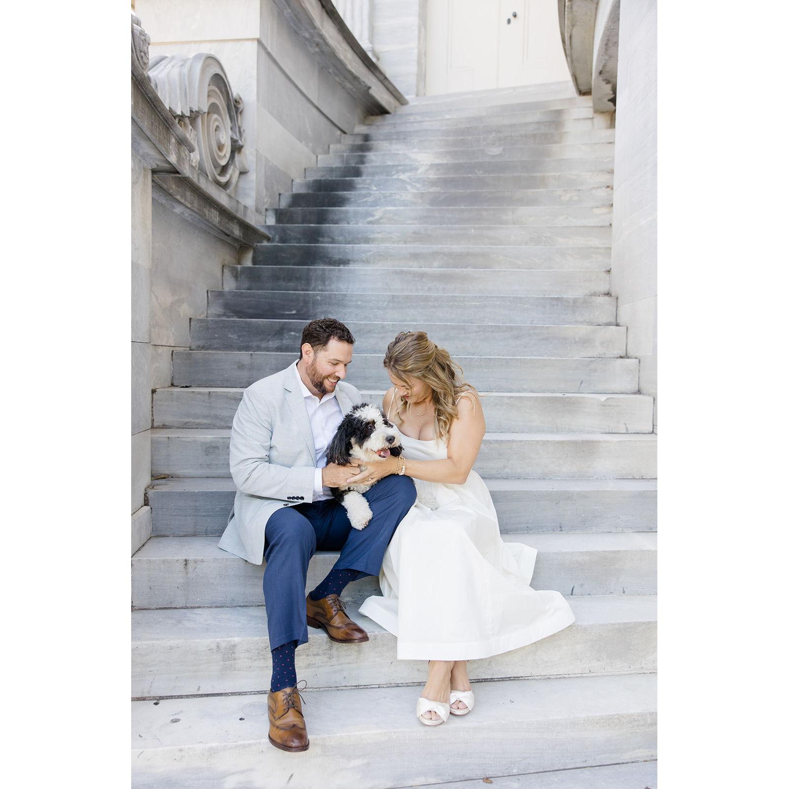 Engagement photos at the Merchantile Exchange in Old City