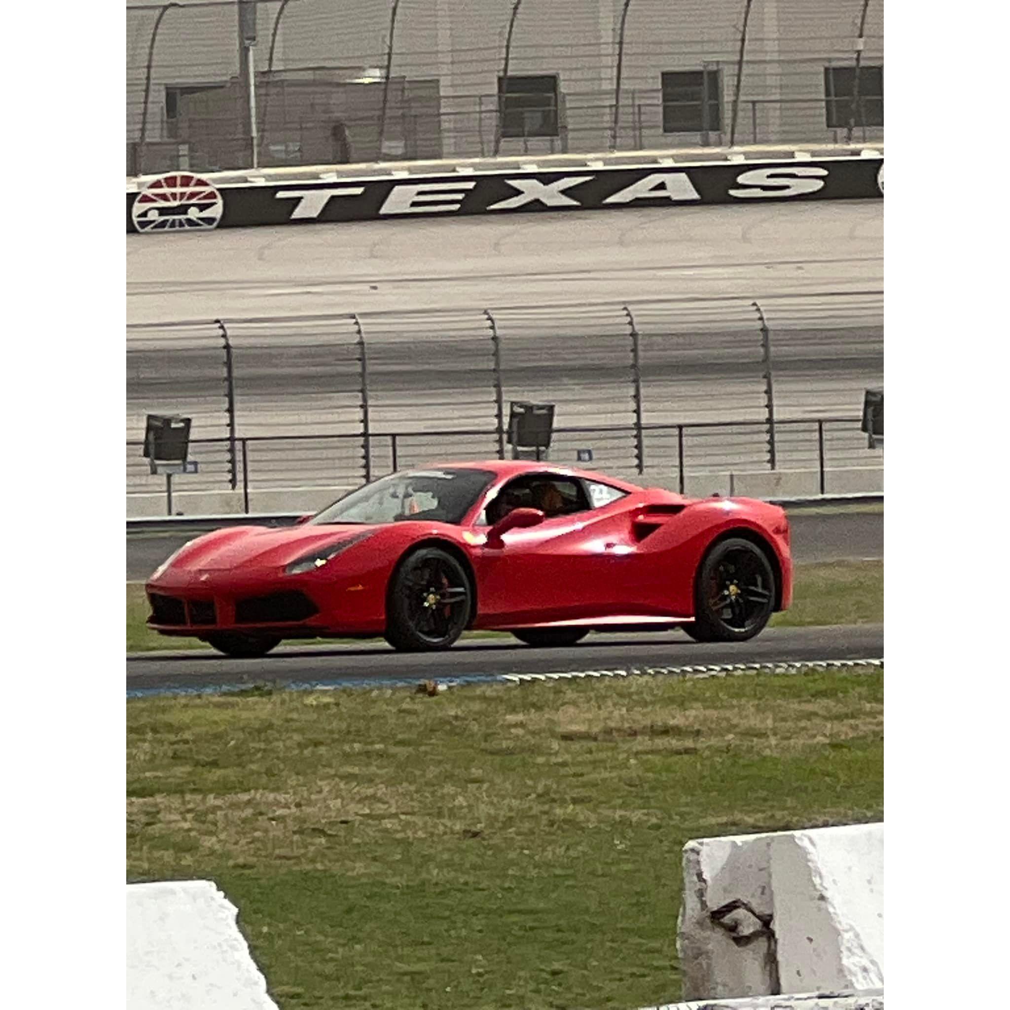 Brandon Driving a Ferrari on Texas Motor Speedway (My Christmas Gift To Him)