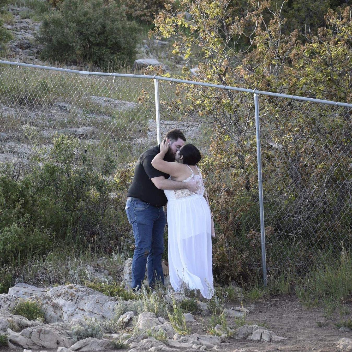 Our first kiss as fiancés!