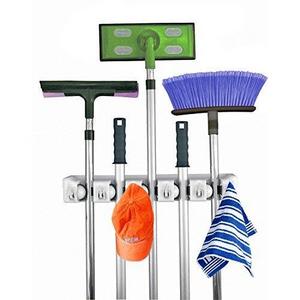 home-it - Home-it Mop and Broom Holder Wall Mount Garden Tool Storage Tool Rack Storage & Organization for the Home Plastic Hanger for Closet Garage Organizer (5-position)