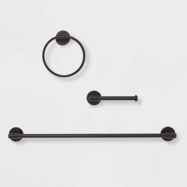 3pc Clean Bath Hardware Set Oil Rubbed Bronze - Threshold™
