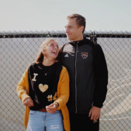 Brendan and Olivia after Brendan's soccer game