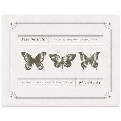 Green Rustic Wedding Digital Save the Date - Chetumal Wings