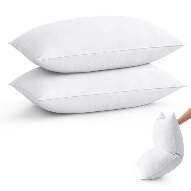 puredown® Goose Feather Down Pillows King Size Set of 2, Soft Fluffy Luxury Hotel Collection Bed Pillow for Back, Stomach or Side Sleeper.