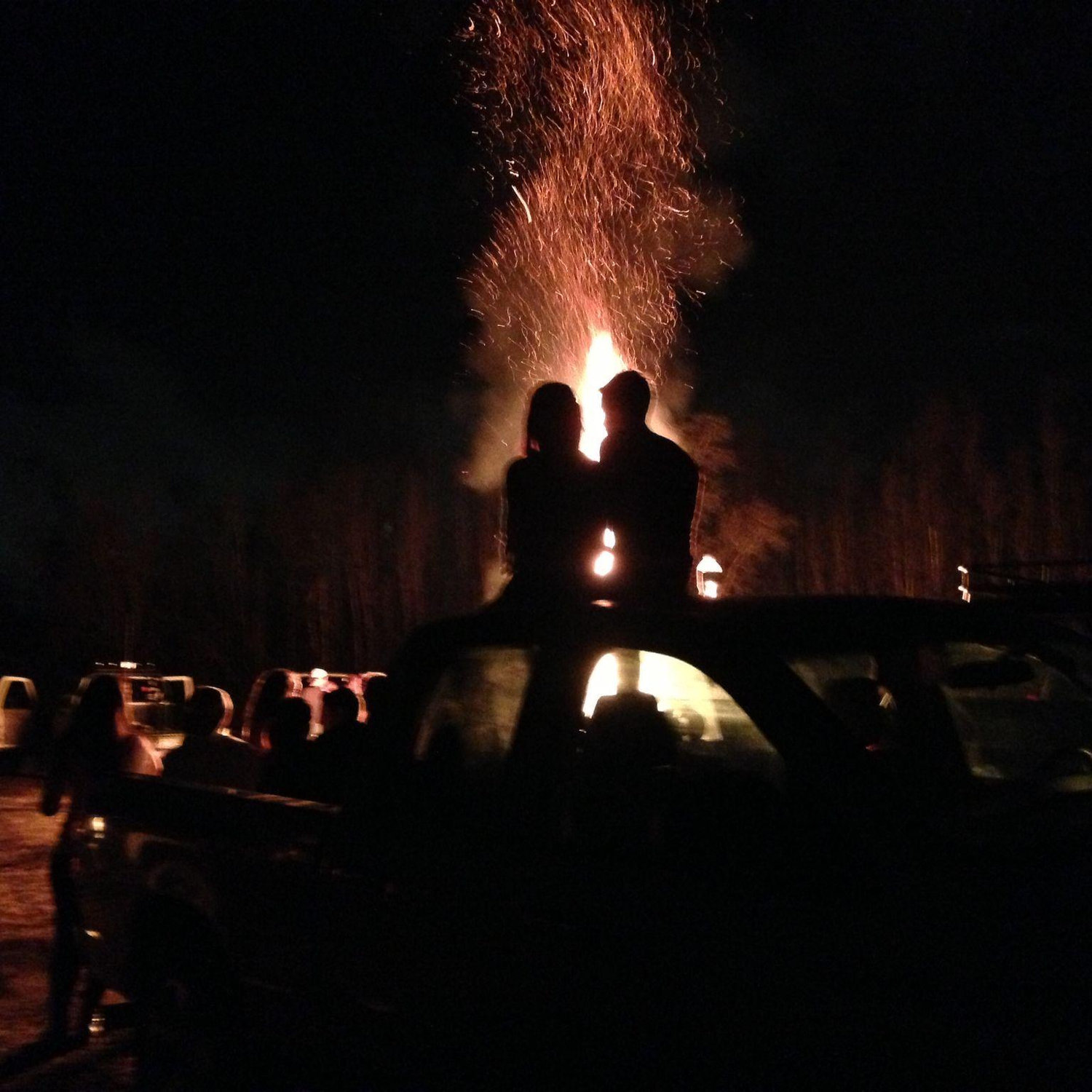 One of the many bonfires we went to that first summer together
