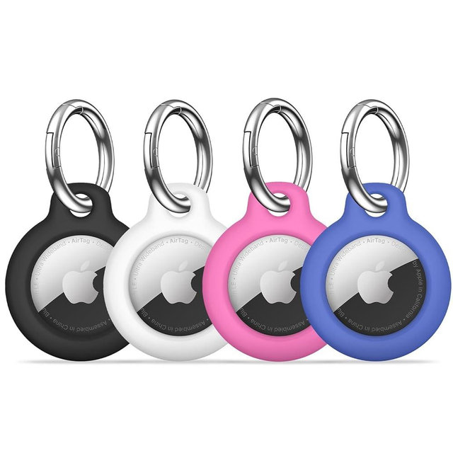 【4 Pack】 MOLOSLEEVE Airtag Holder Air Tag Case with Keychain, Anti-Scratch Airtags Key Chain for Apple Air Tags, Airtag Accessories for GPS Item Finder Tracker, Multicolor
