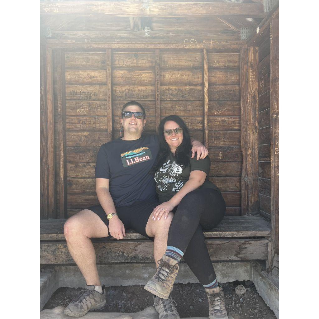Right after Brian proposed a group of hikers came up behind us and took some great pictures in "The Love Shack"!