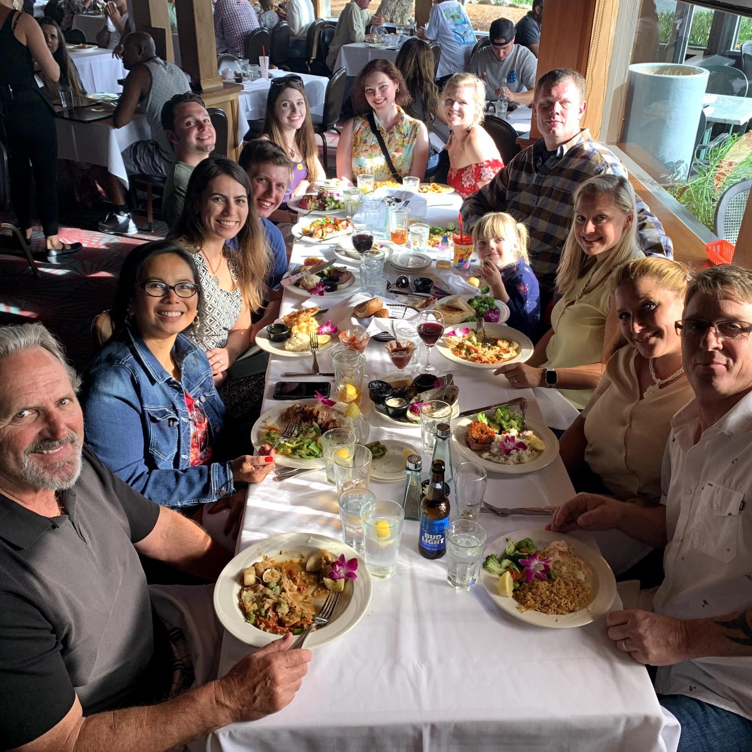 Engagement dinner with our families at the Crow’s Nest