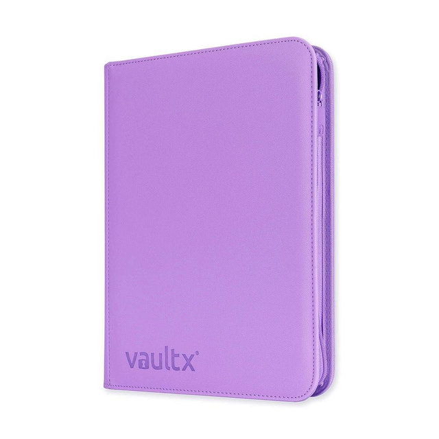 Vault X 9 Pocket Trading Card Zip Binder, 360 Cards, Premium Exo-Tec Album Material, 20 Side-Loading Pages, Folder for Collectible Games, Sports, TCG (Purple)