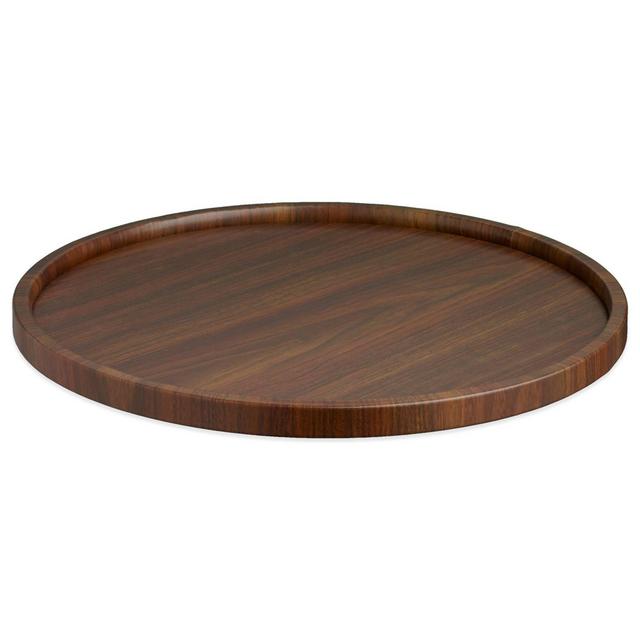Kraftware™ Woodcraft Walnut Round Vinyl Serving Tray in Brown