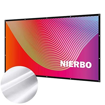 Écran de Projection, NIERBO Ecran Projecteur Anti-Pliage 120" 16:9 Portable Extérieur Écran pour Vidéoprojecteurs 290x163cm