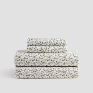Classic Organic Percale Sheet Set in Green Florette