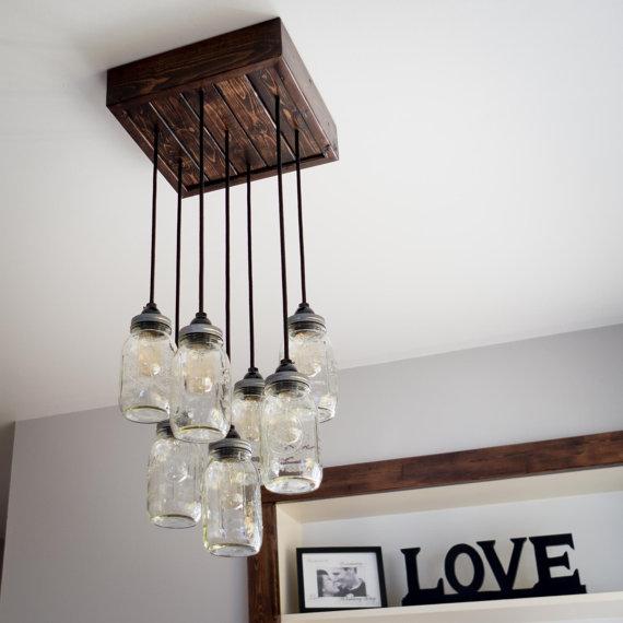 Mason Jar Chandelier **includes Edison bulbs!**