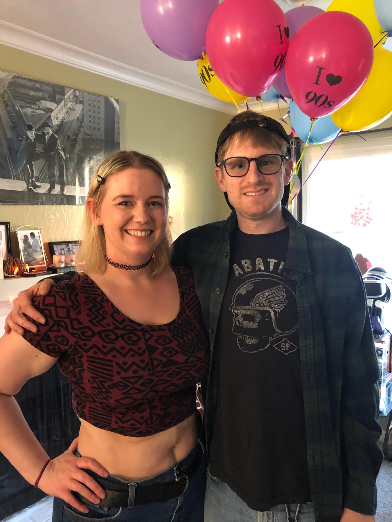 Jason and I at Jess and Rhi’s 90s Theme 30th Birthday.