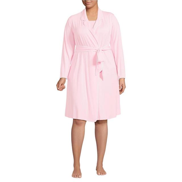 Lands' End Plus Size Cooling Robe with Piping