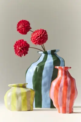 Maya Eline Leroy Striped Ceramic Vase