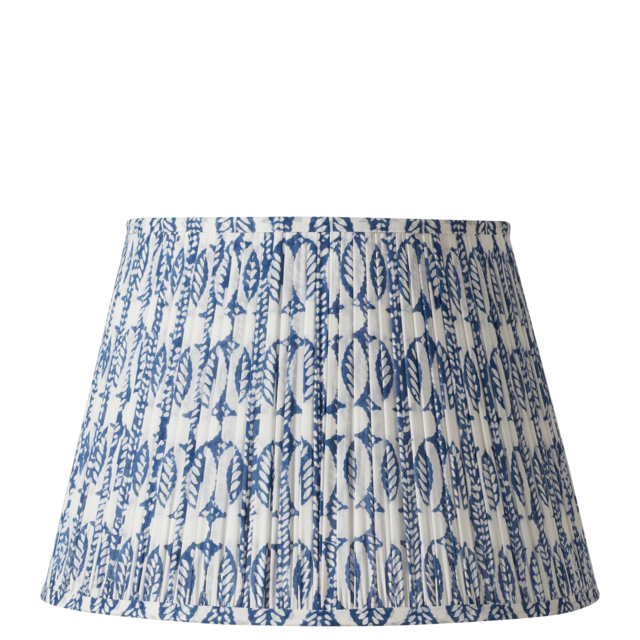 17.5in Pleated Daun Cotton Lampshade - Indigo