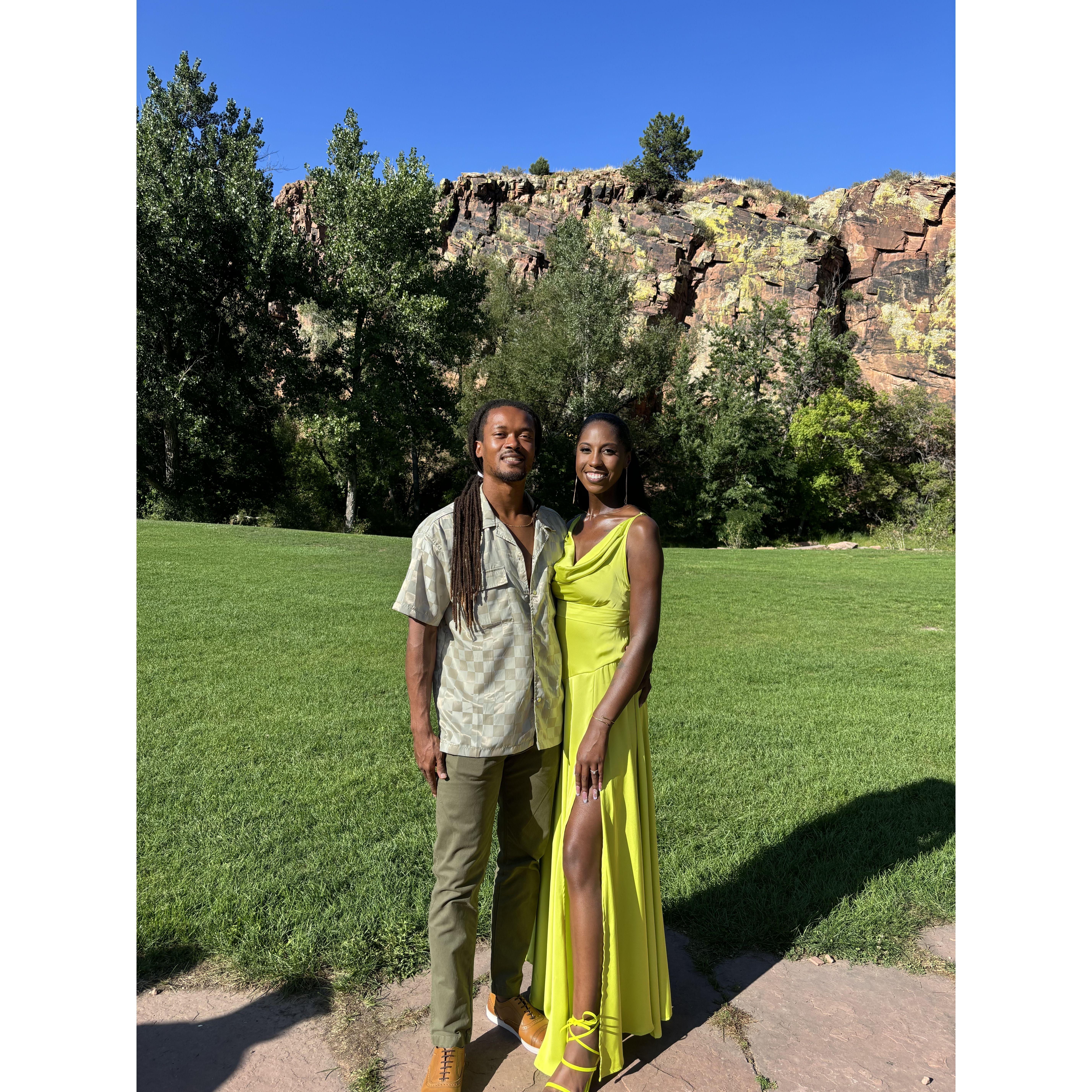 In Lyons, CO after Dejah's best friend's wedding.