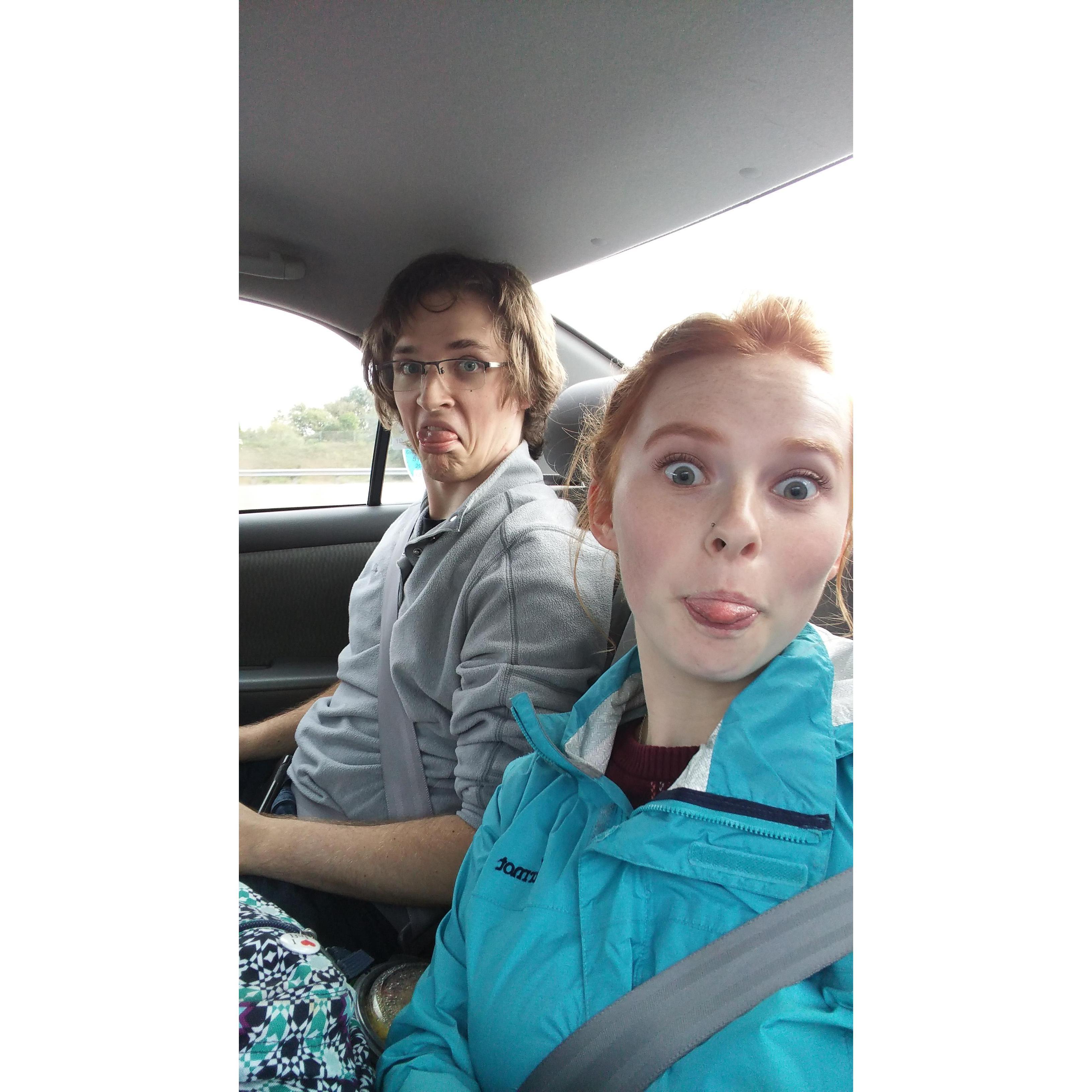 On our way to the airport. Thanks for driving Naly!