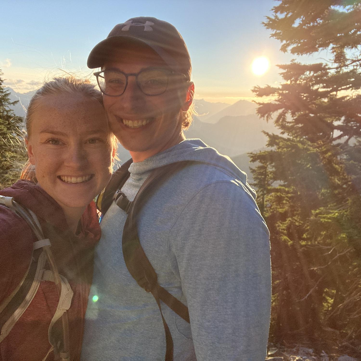 First Sunset Hike together, Snoqualmie Pass, August 2020.