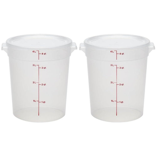 Cambro 4Qt BPA-Free Food Storage Containers with Lid Pack of 2 – in Opaque - Ideal for Pantry & Fridge Organization, Baking & Mixing Dough, Industrial and Kitchen Use
