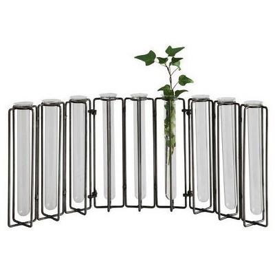 Glass Vases in Metal Stand (18.5"x7.5") - 3R Studios