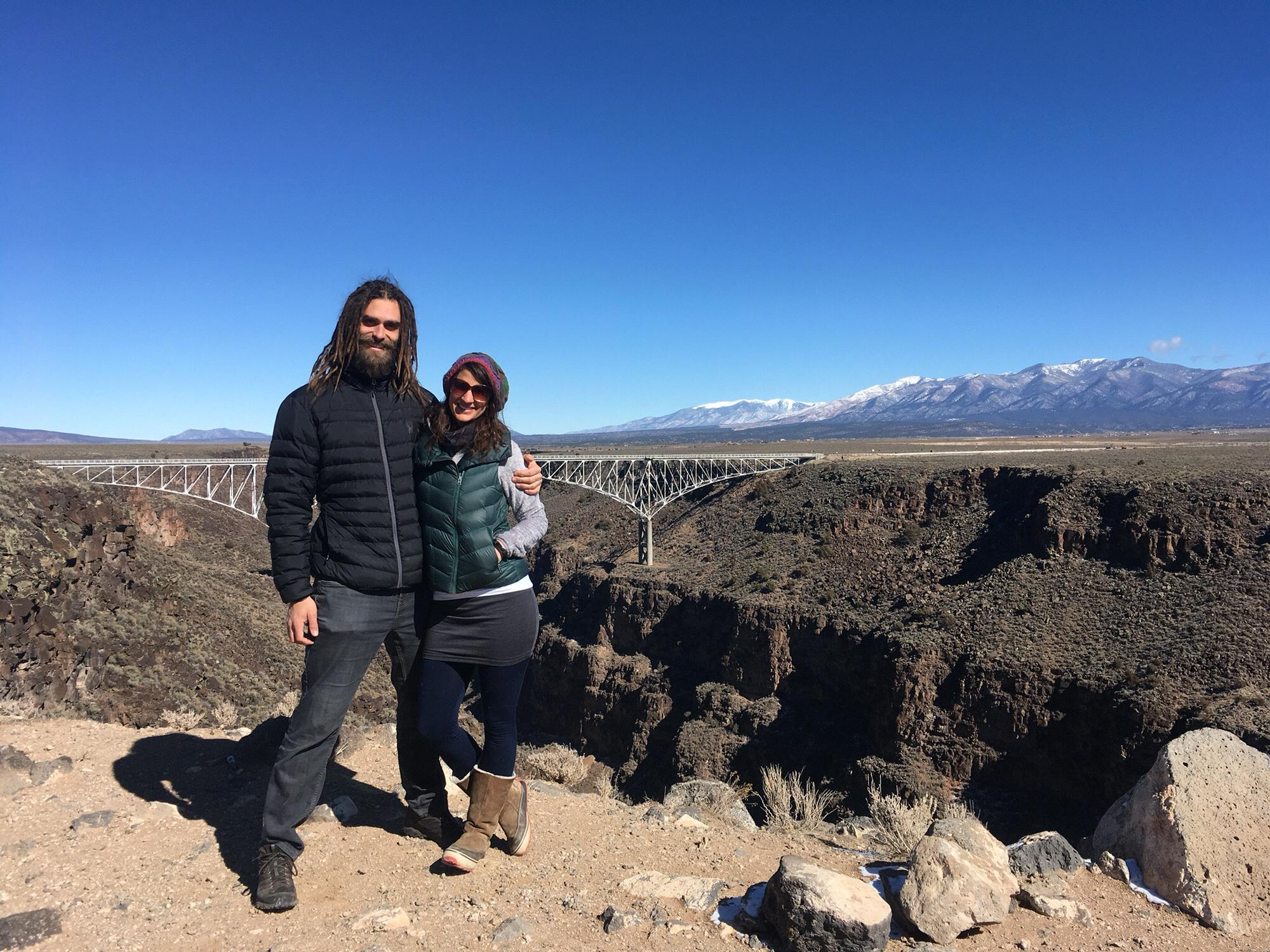 Michael in full hair mode! Rio Grande Gorge, MX jaunt just after a ski trip to Taos, MX.