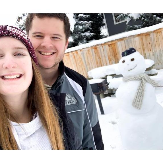Recreating the snowman we built before we started dating