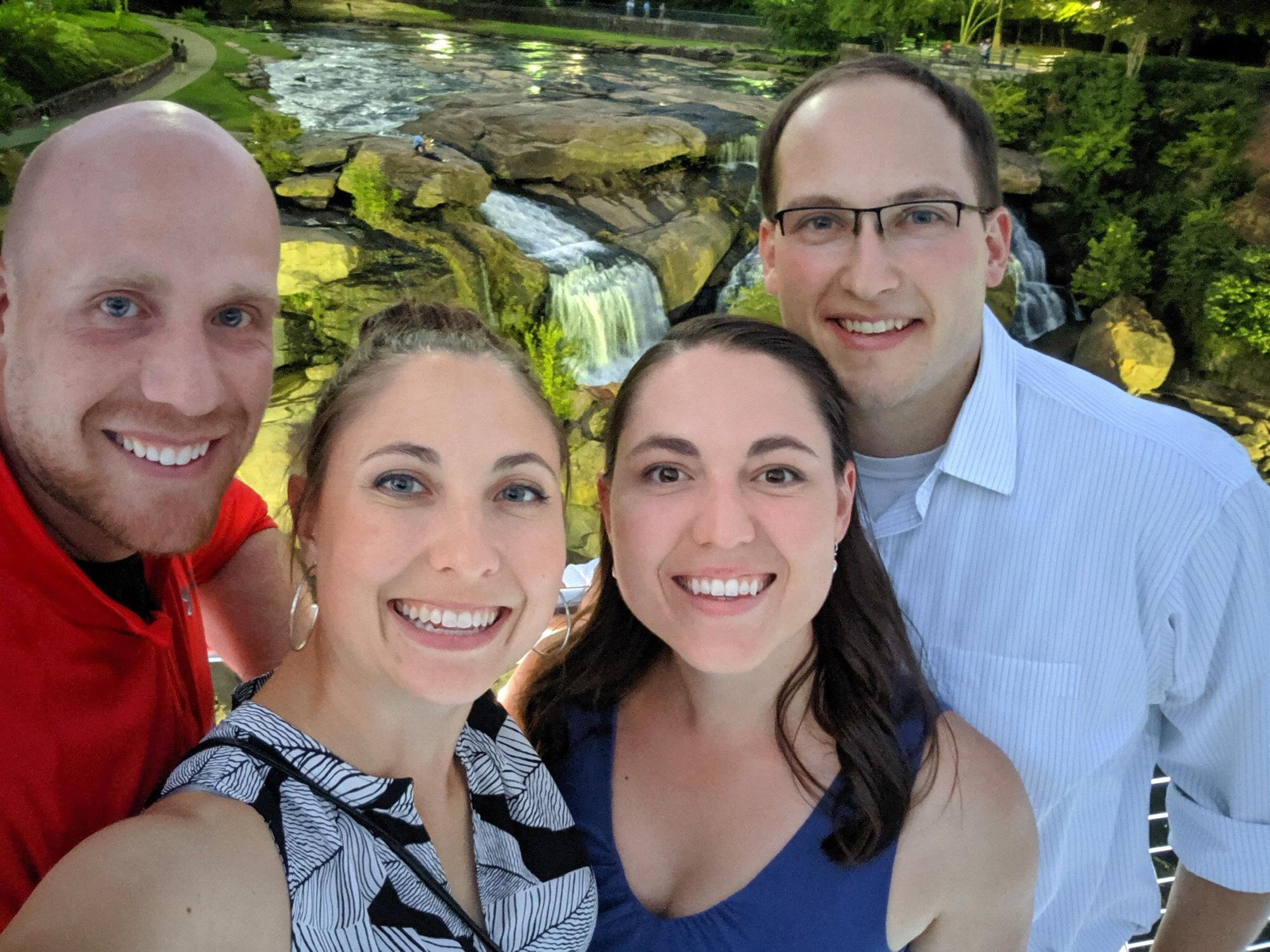 Falls Park in Greenville, SC, visiting Em and B!