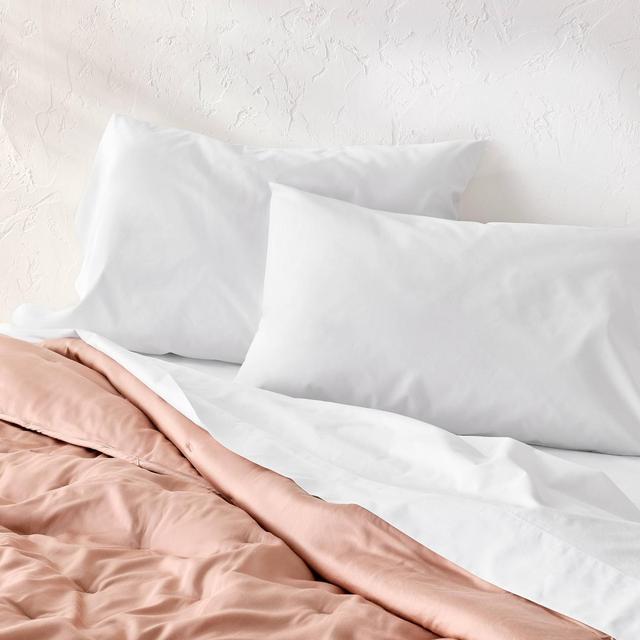 Standard 400 Thread Count Percale Pillowcases White - Casaluna™