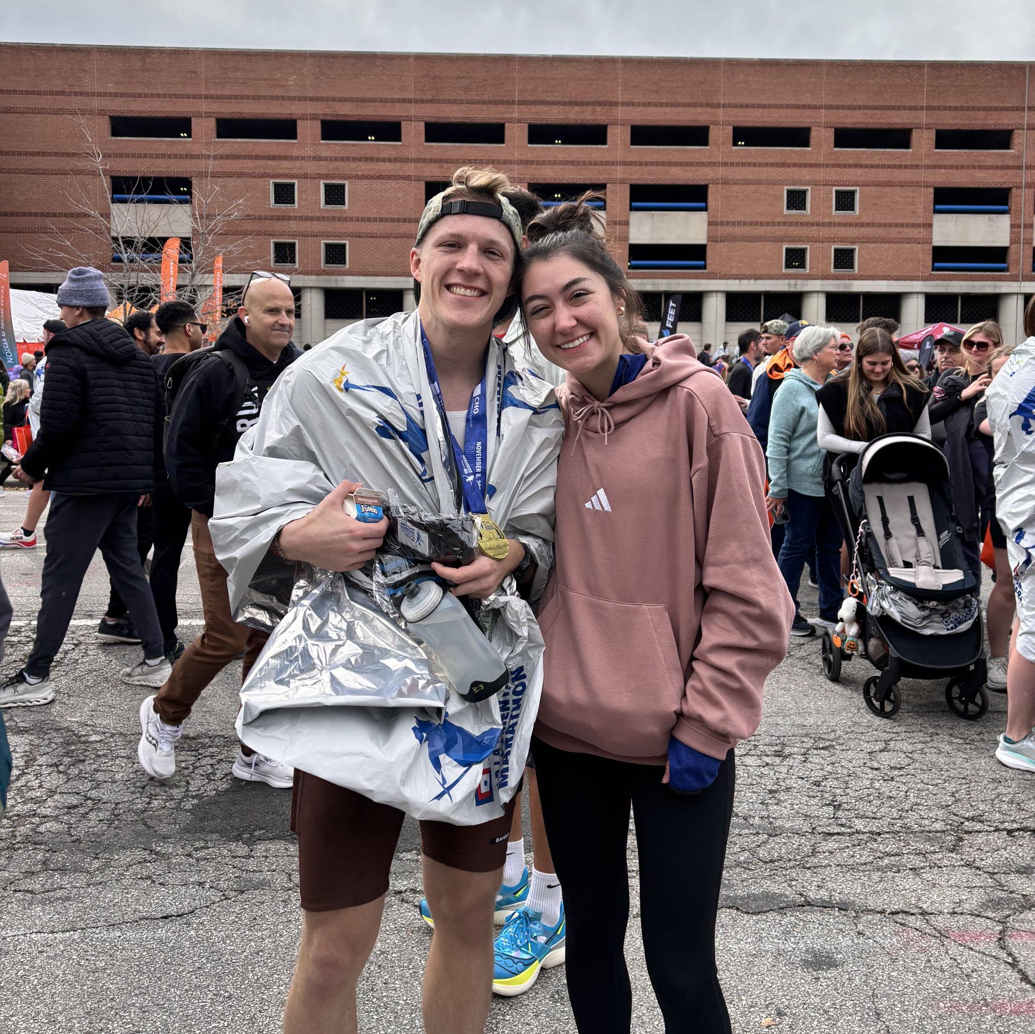 After Chris ran his fastest marathon in Indiana!