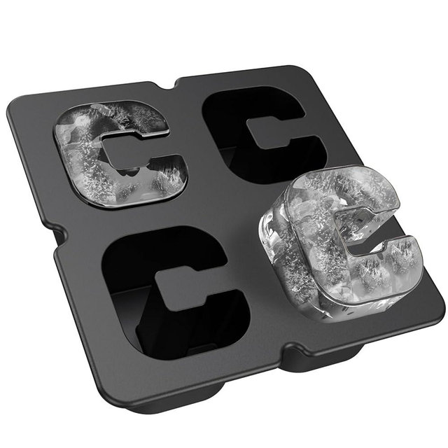 Customized Letter C Ice Cube Mold -Letter Silicone Ice Mold for Custom Ice Cube Mold and Baking Chocolate and Crafting Letter Molds, Ice Cube Molds for Cocktails & Whiskey with Custom Letters