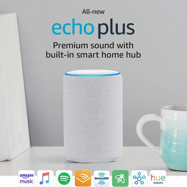 All-new Echo Plus (2nd Gen) - Premium sound with built-in smart home hub - Sandstone