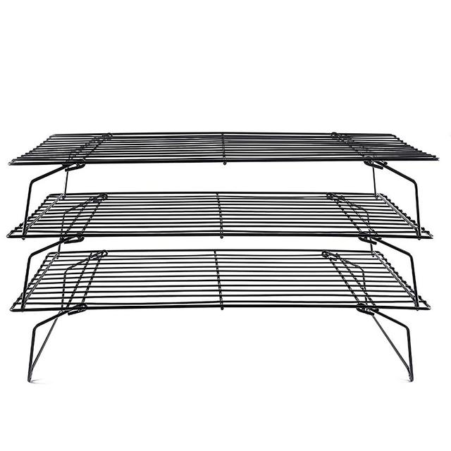 Cooling Rack, 3-Tier Stainless Steel Stackable Baking Cooking Cooling Racks for Cooling Roasting Grilling, Collapsible & Heavy Duty, Oven & Dishwasher Safe